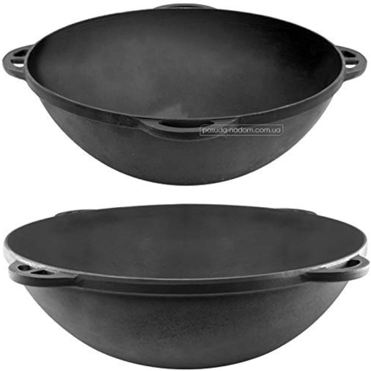 Kazan Uzbek Cast Iron Kazan for Plov Making Cookware Insulated Double Handle Pan Wide Mouth Cast Iron Dutch Oven, Outdoor Cooking Frying Pot, Lodge Cast Iron Skillet, 8 L