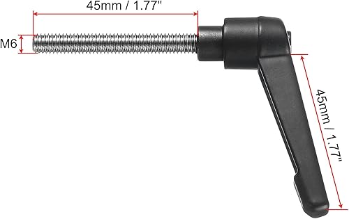 Miniatura 80 de uxcell 2 piezas de manija de palanca de sujeción ajustable M8 x 0.787 in óxido negro métrico acero al carbono macho roscado perillas de mano