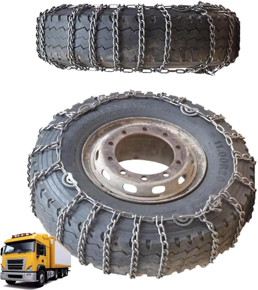 2pcs Snow Chains Tire Chains For Cars Suv Pickup Trucks - Quick Fit AND Easy Installation, Reusable Universal Emergency Traction Snow Chains for Kinds of Trucks 7.00-16 2pcs 245/70R19.5