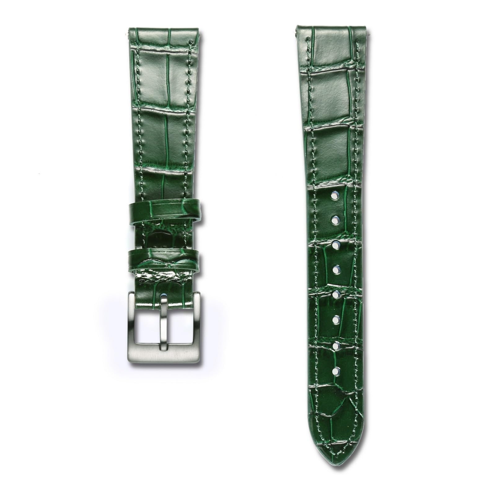 Générique Bracelet de montre en cuir gaufré 18 22mm, noir, remplacement à dégagement rapide