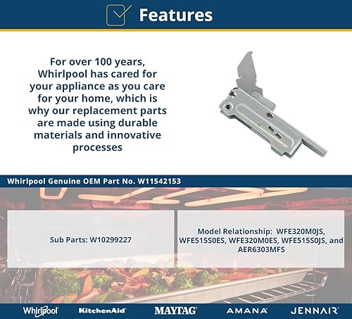 Miniatura 4 de Whirlpool WPW10299227 Bisagra para puerta de rango, multi