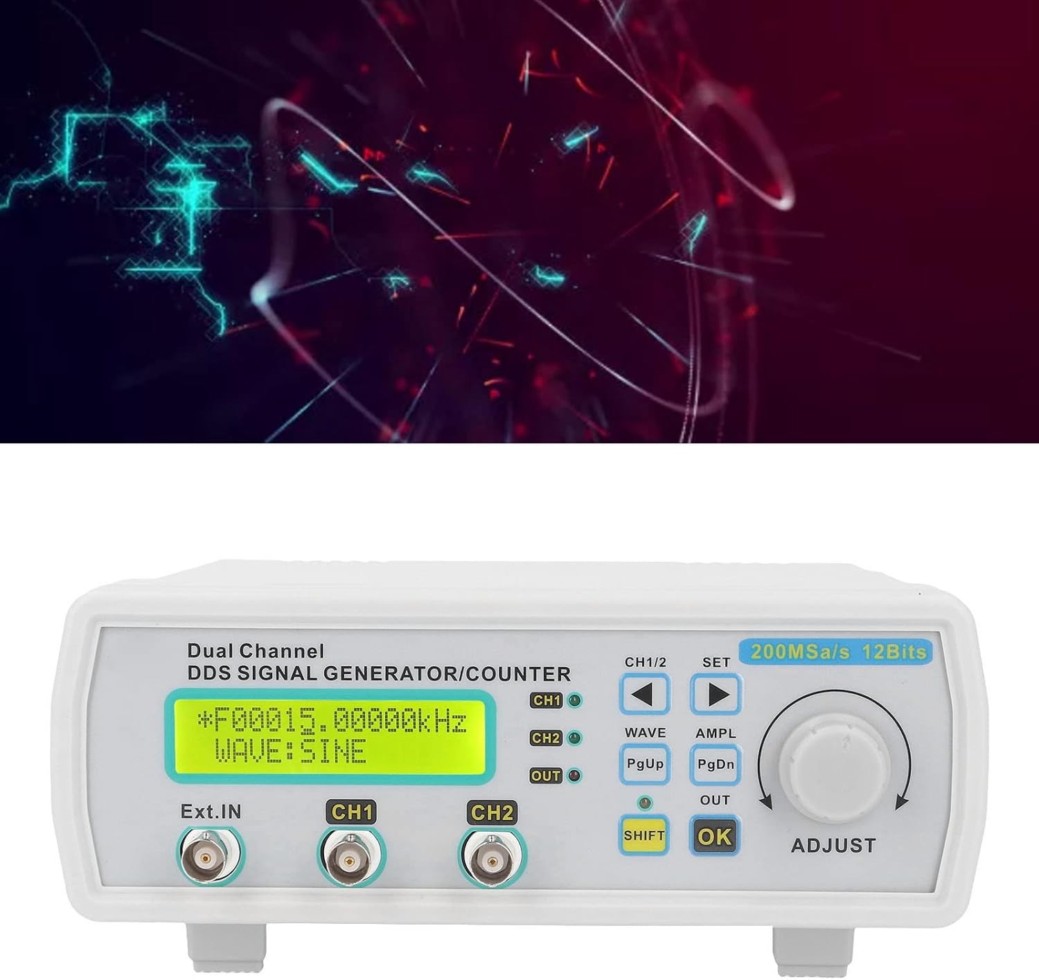 Signal Generator Frequency Counter DC5V DDS Dual Channel Function Counter for Lab Testing Material