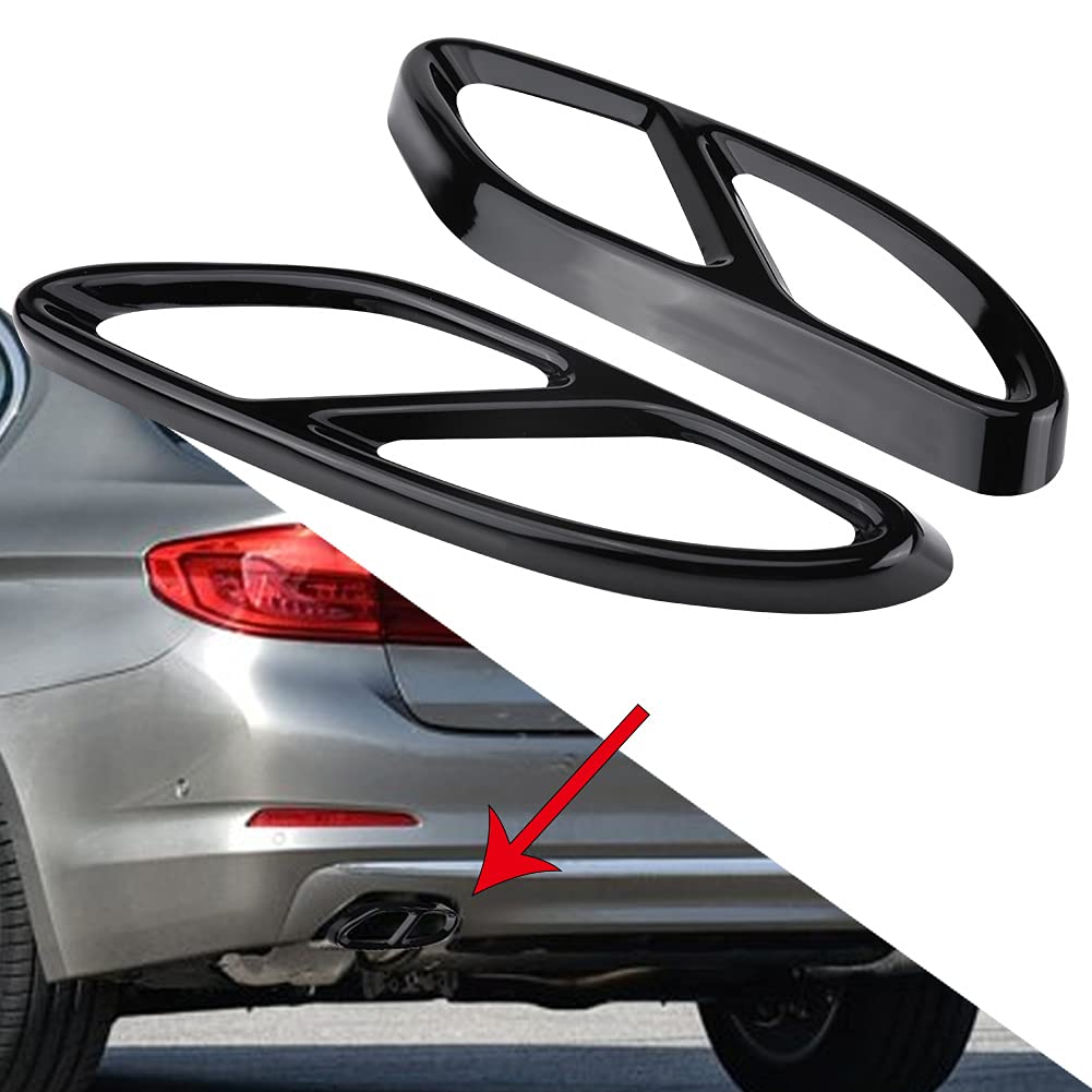 Embellecedores de escape, cubierta del tubo de escape 1 par de embellecedores de la cubierta del tubo de escape del silenciador de escape para Mercedes-Benz GLC C Clase E C207 Coupe 14-17(Plata)