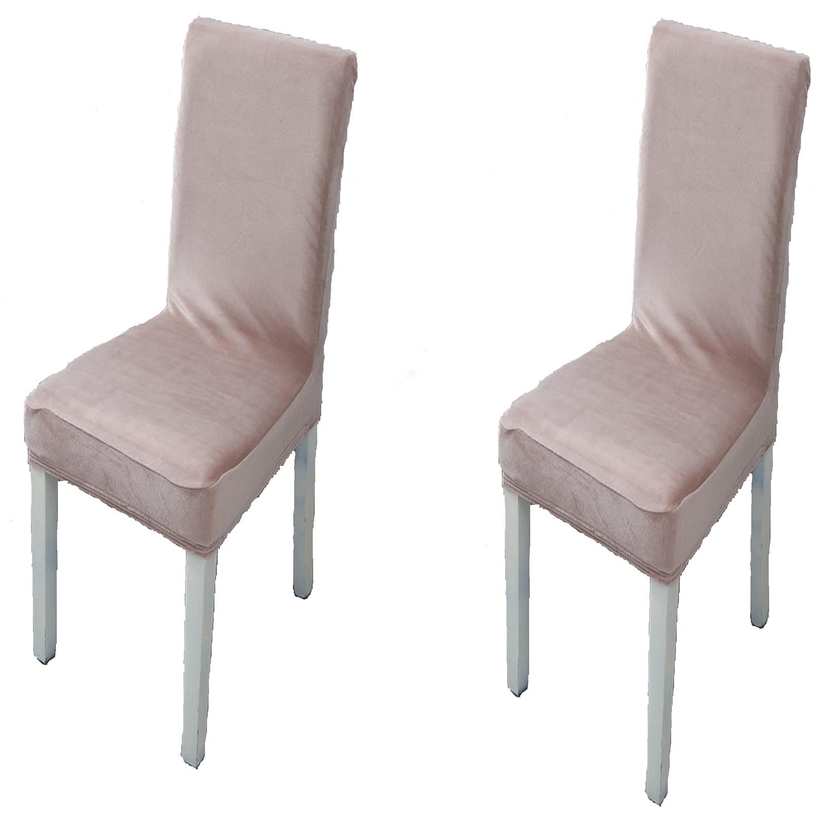 NMVAWIPT Velvet Stretch Dining Chair Covers Elastic Removable Washable Parsons Protectors For Room Hotel Wedding Banquet(42#,2pcs)