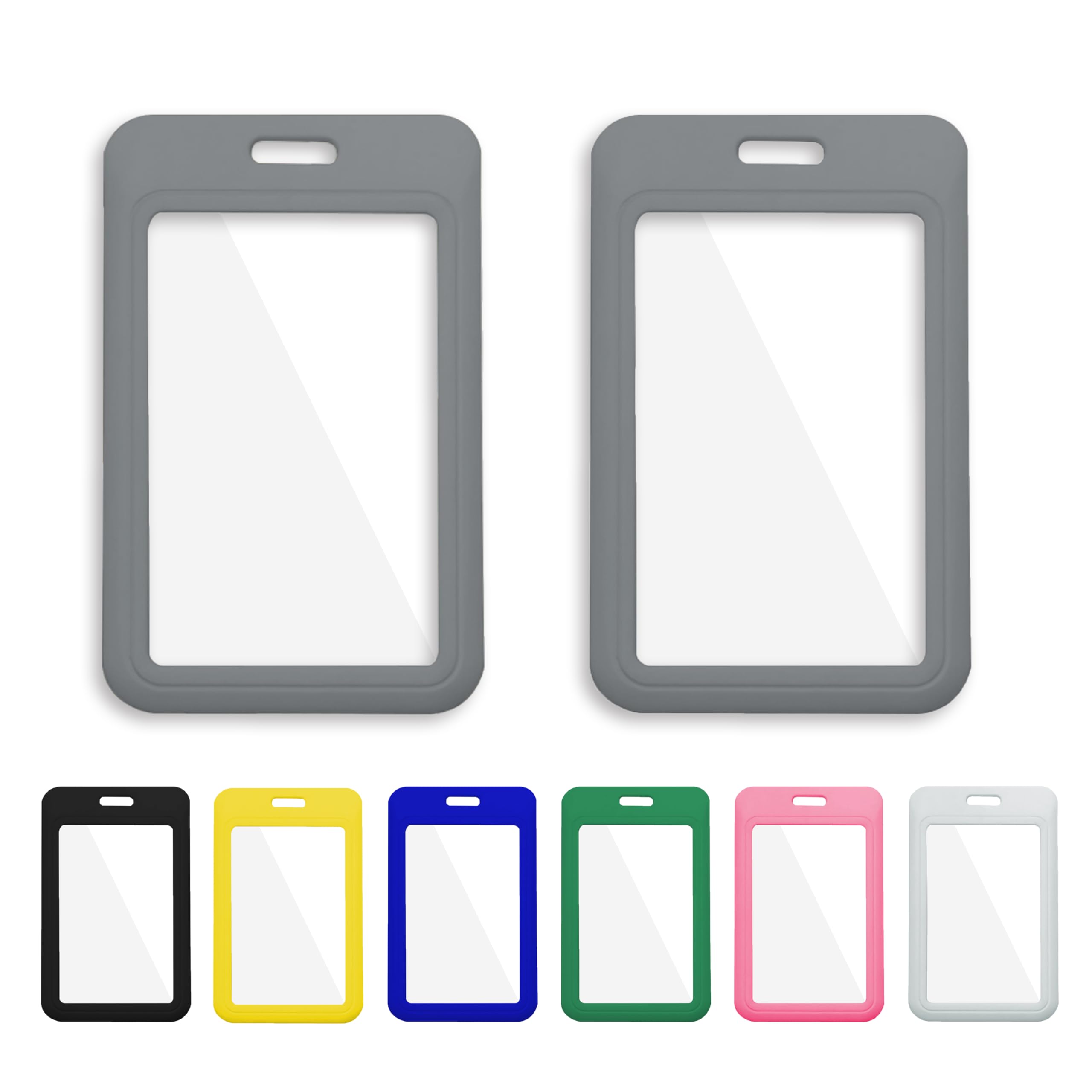 6 Pack Badge Holder, Vertical ID Badge Holder with Window, ID Card Holder
