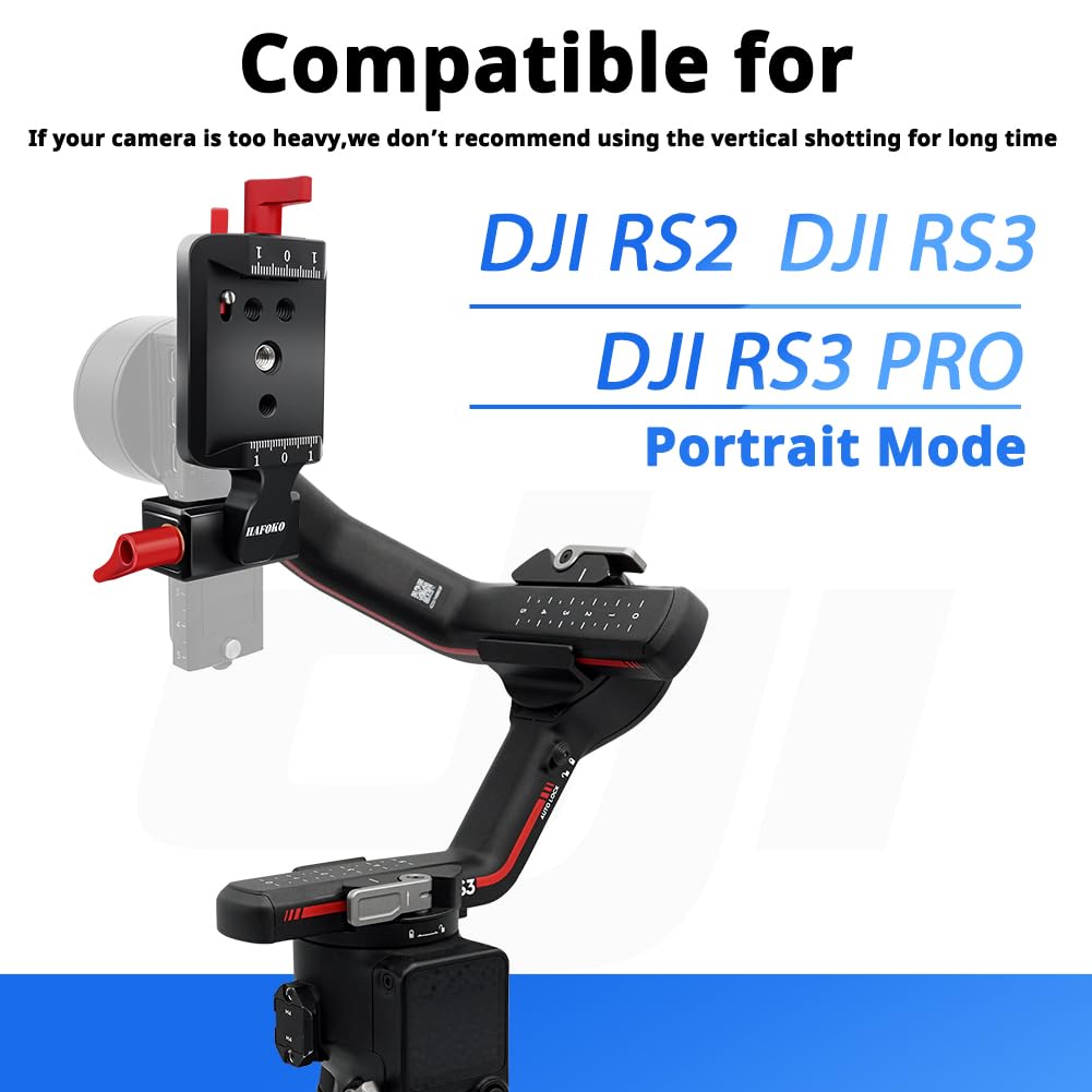 RS3 Verticale Montare,Giunto Gimbal Telecamera Piatto Orizzontale Verticale Soluzione Compatibile per DJI Ronin S3/Ronin S3 PRO per Fotocamera YouTube Tiktok Video Riprese Verticali Estese