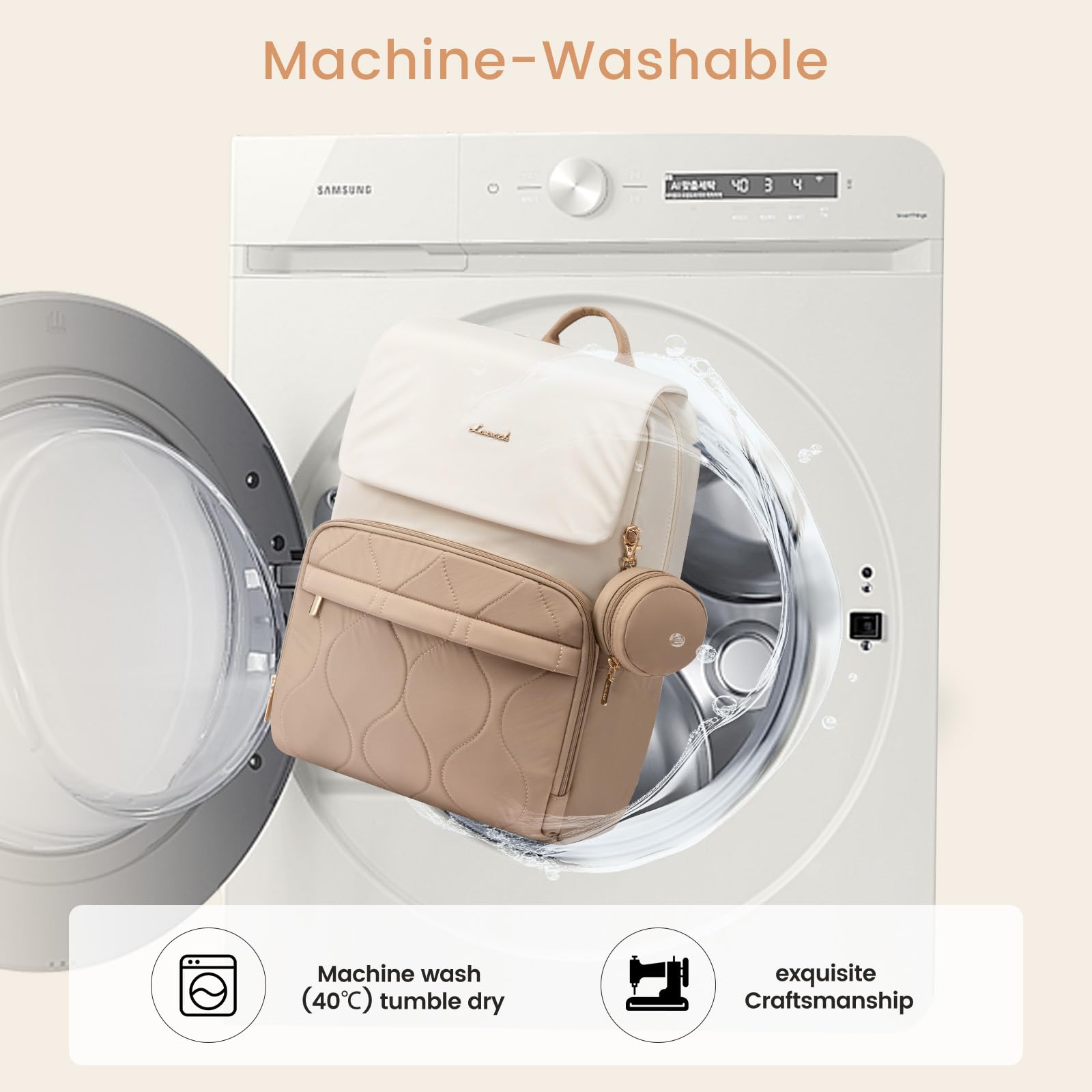 LOVEVOOK Wickelrucksack Groß Wickeltasche Rucksack Diaper Bag für Mama Papa | Lässig Babytasche mit Wickelauflage, Schnullerhalter & Kinderwagengurte, Multifunktional Windeltasche Kliniktasche Geburt, L