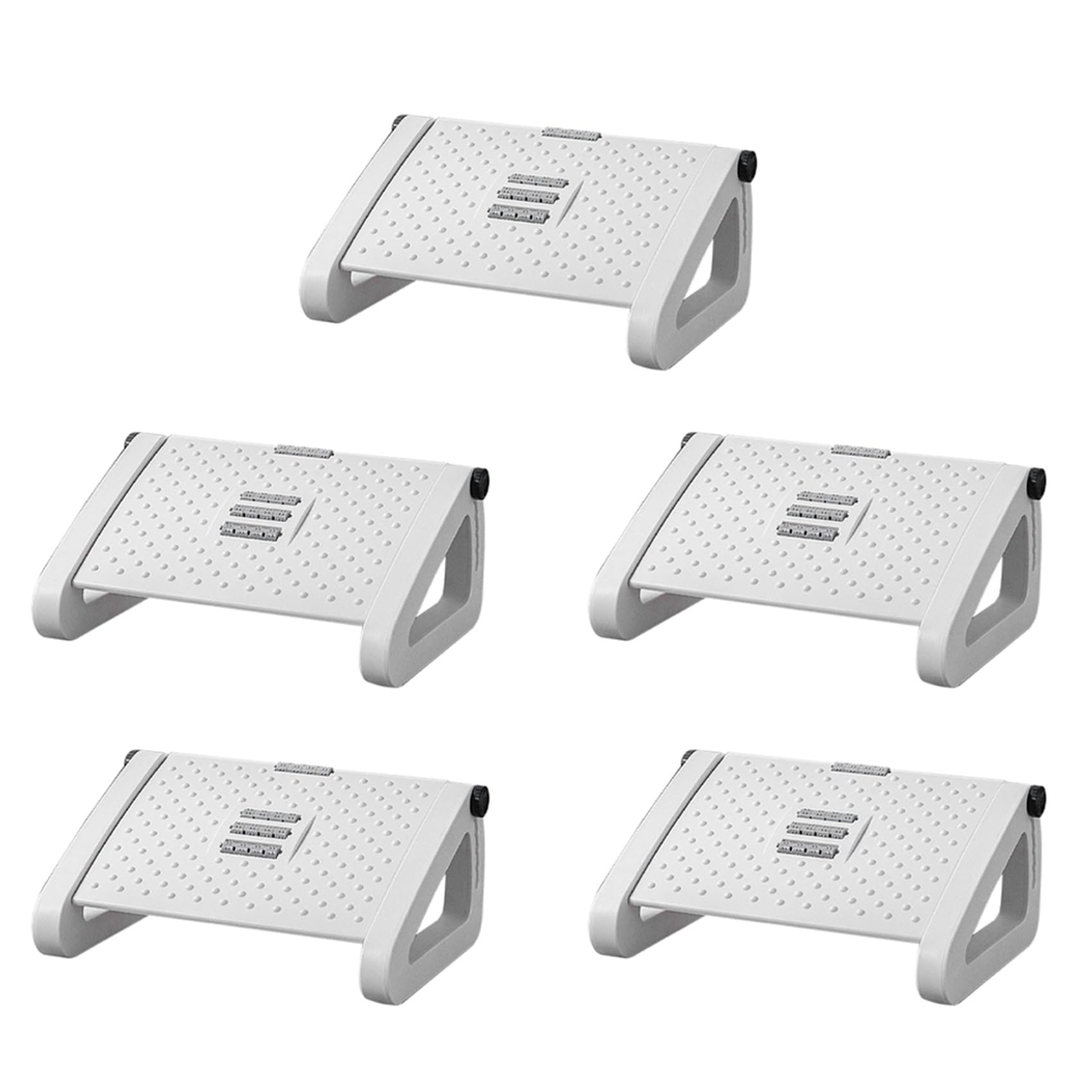 5X Repose-Pieds de Bureau, Tabouret de Pied, Rouleau de Massage Amovible, Portable, Repose-Pieds de Bureau Ergonomique Blanc
