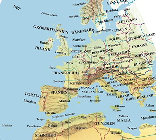 Moses 82326 Fernweh Aufblasbarer Globus | Weltkarte, Blau