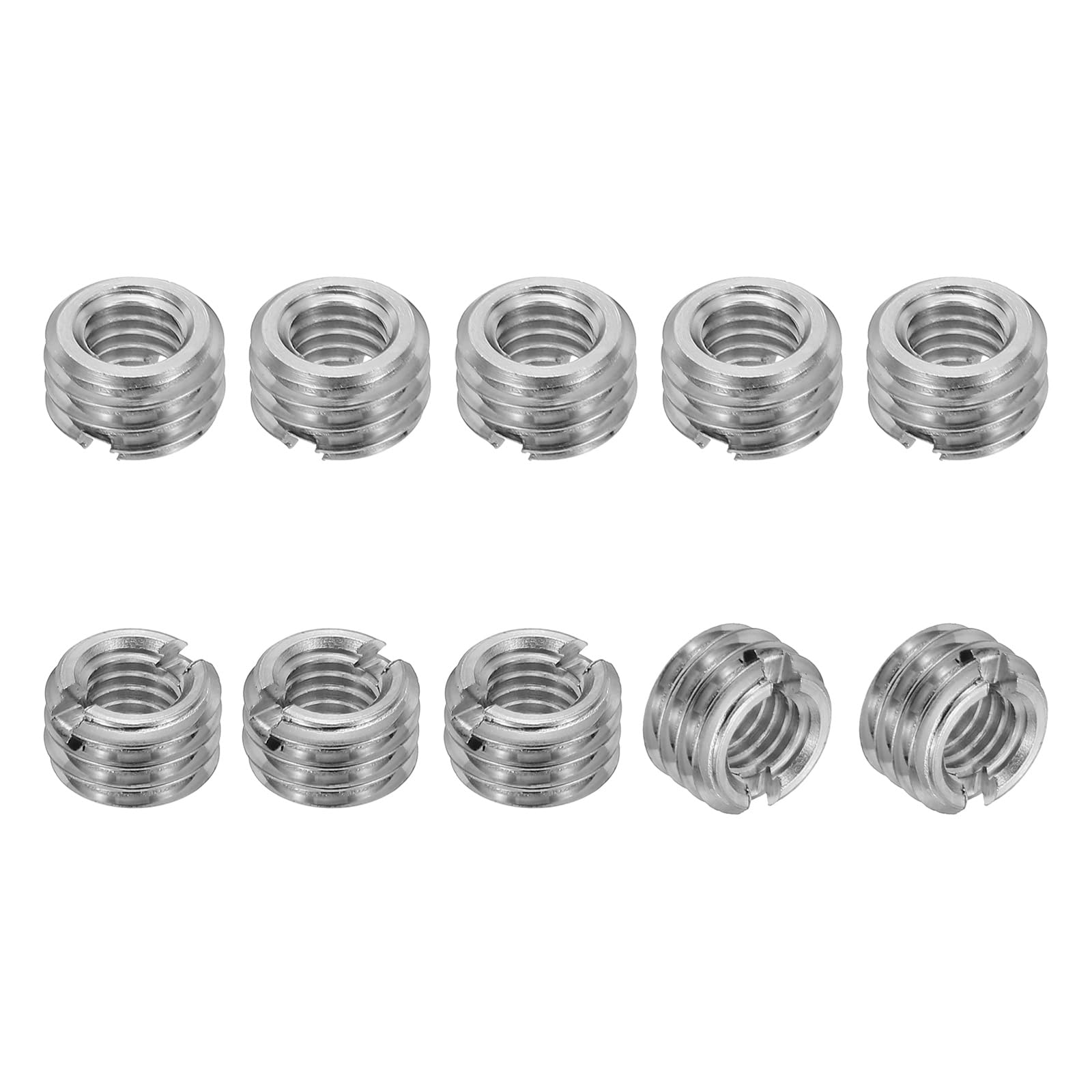 PATIKIL 316 Stainless Steel Thread Adapters Sleeve Reducing Nut, 10 Pcs M8 x 1.25 Male to M5 x 0.8 Female Repairing Insert Nut Screw Reducer Conversion Fastener 4mm — image 1