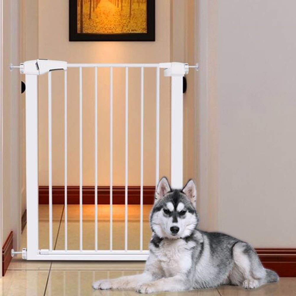 Barrière pour chiot montée par pression pour escalier et porte extensible jusqu'à 162 cm