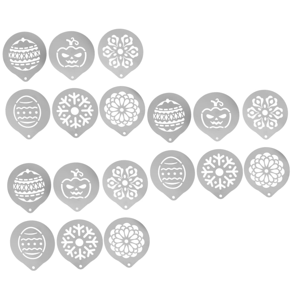 Ciieeo 3sets Stencil Acciaio Inossidabile Per Decorazioni Di Cappuccino e Latte Template Per Arte Del Caffè Facile Da Pulire e Utilizzare Vari Stili Per Creazioni Professionali