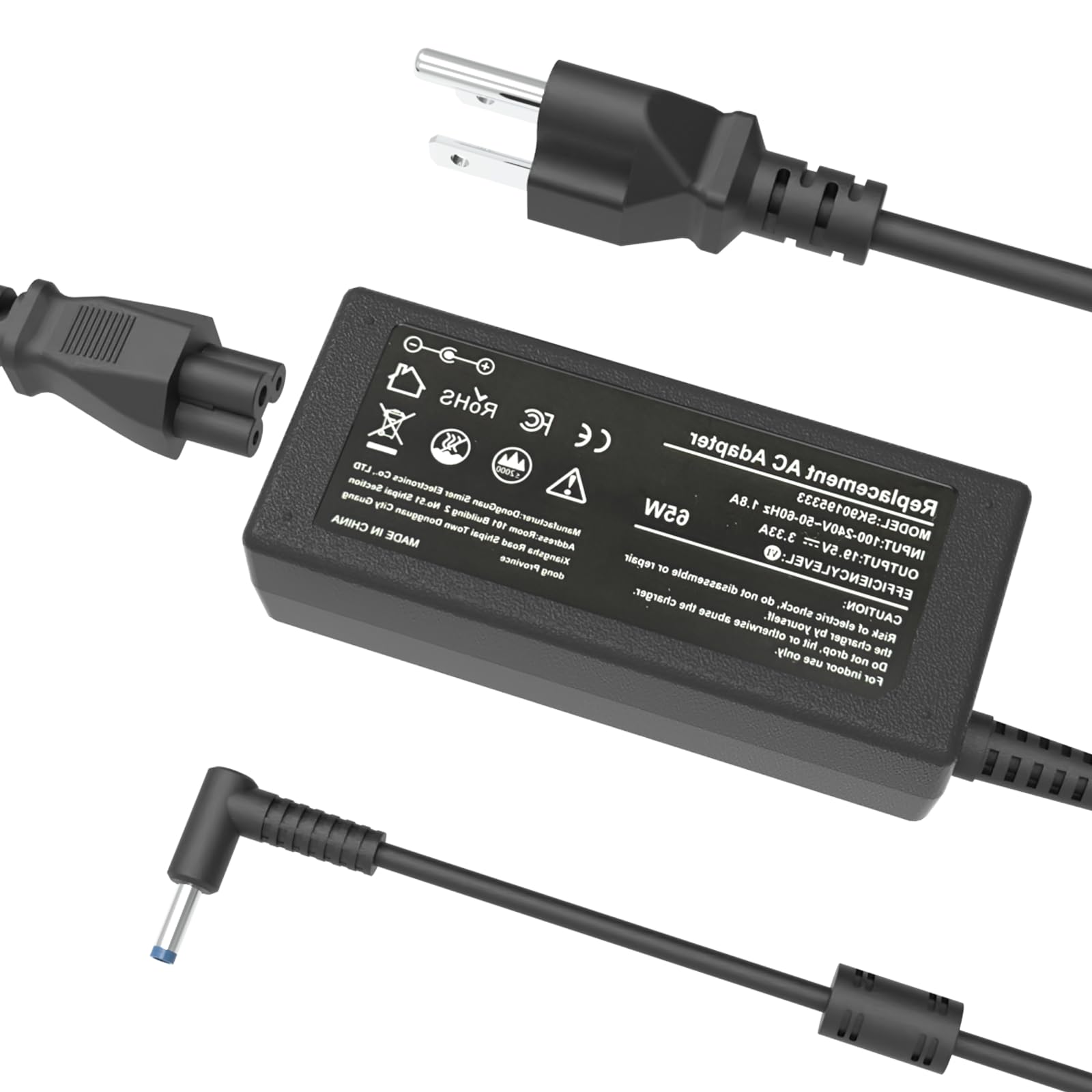 GDTOWD 65W Laptop Charger Compatible with HP Elitebook 830 840 850 G5 G7 G8 G9 835 640 650, Probook 450 430 440,Pavilion X360 11 13 15 17 Envy X360 13 15 Spectre Stream,Smart Blue Tip (4.5mm*3mm)