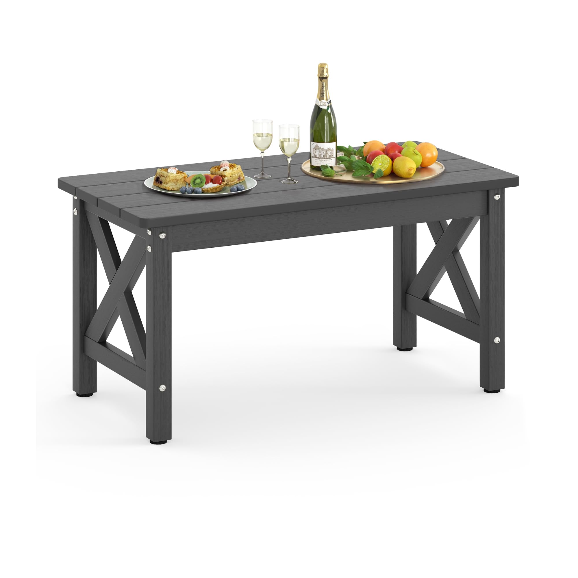 Amazon.com: LUE BONA Outdoor Coffee Table for Patio, Rectangle HDPS ...