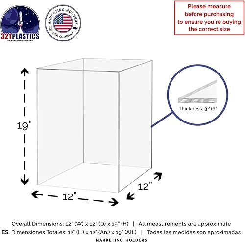 Miniatura 7 de Titulares de la comercialización exhibición del cubo del pedestal de la escultura del soporte 12 "w x 12" d x 19" h trofeo arte estatuilla