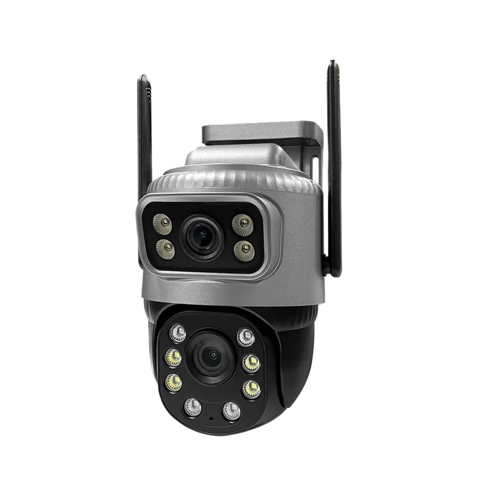 Telecamere di Sorveglianza, Telecamera IP 4G con scheda SIM, doppio obiettivo, impermeabile, monitor di sorveglianza for esterni, visione notturna, protezione sicurezza CCTV domestica(Camera NO Card)