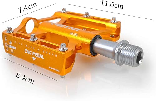 Miniatura 6 de ThinkTop Pedales de plataforma de bicicleta de montaña para MTB BMX, ultraligero 916 Pedal de bicicleta de aluminio plano, 3 rodamientos sellados