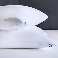 Vista 4 de Sealy Performance - Protector de almohada 100% algodón transpirable que absorbe la humedad, lavable a máquina, con cremallera, tamaño King, 2