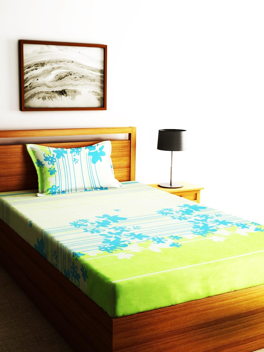 Home Sizzler 210 TC Microfibre Green Single Bedsheet with 1 Pillow Cover (B0C2Q8C274) Amazon Price History, Amazon Price Tracker