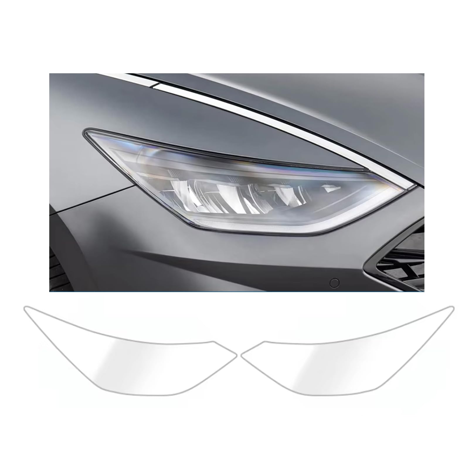 Headlight Film for Hyundai Sonata 2020-2026, 1Set Transparent/Smoke Black Car Headlight TPU Protective Film