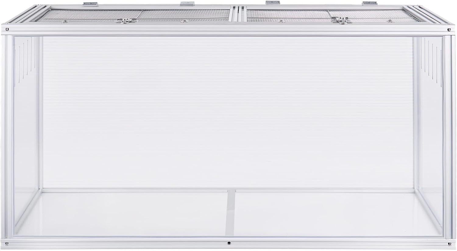 Large Hamster Cage, 40 x 20 x 20 in Chew-Proof Metal Frame, Clear Acrylic with Vent Holes, Hinged Top with Stainless-Steel Mesh — Hamster Enclosure