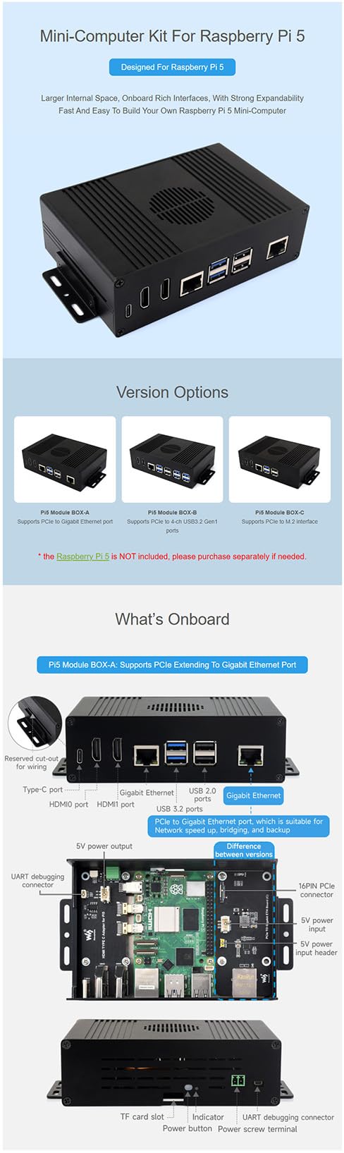 Pimoroni Aluminium Heatsink Behuizing voor de Raspberry Pi 4 - Magnetite Grijs