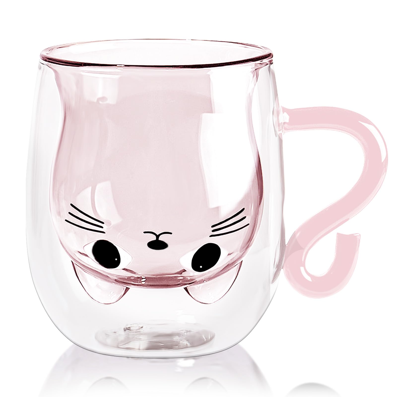 Śliczne kubki z uchwytem, 270 ml szklanka z podwójną ścianką, kubek do kawy na mleko, prezenty dla kobiet, żony, przyjaciółki, na walentynki, Wielkanoc