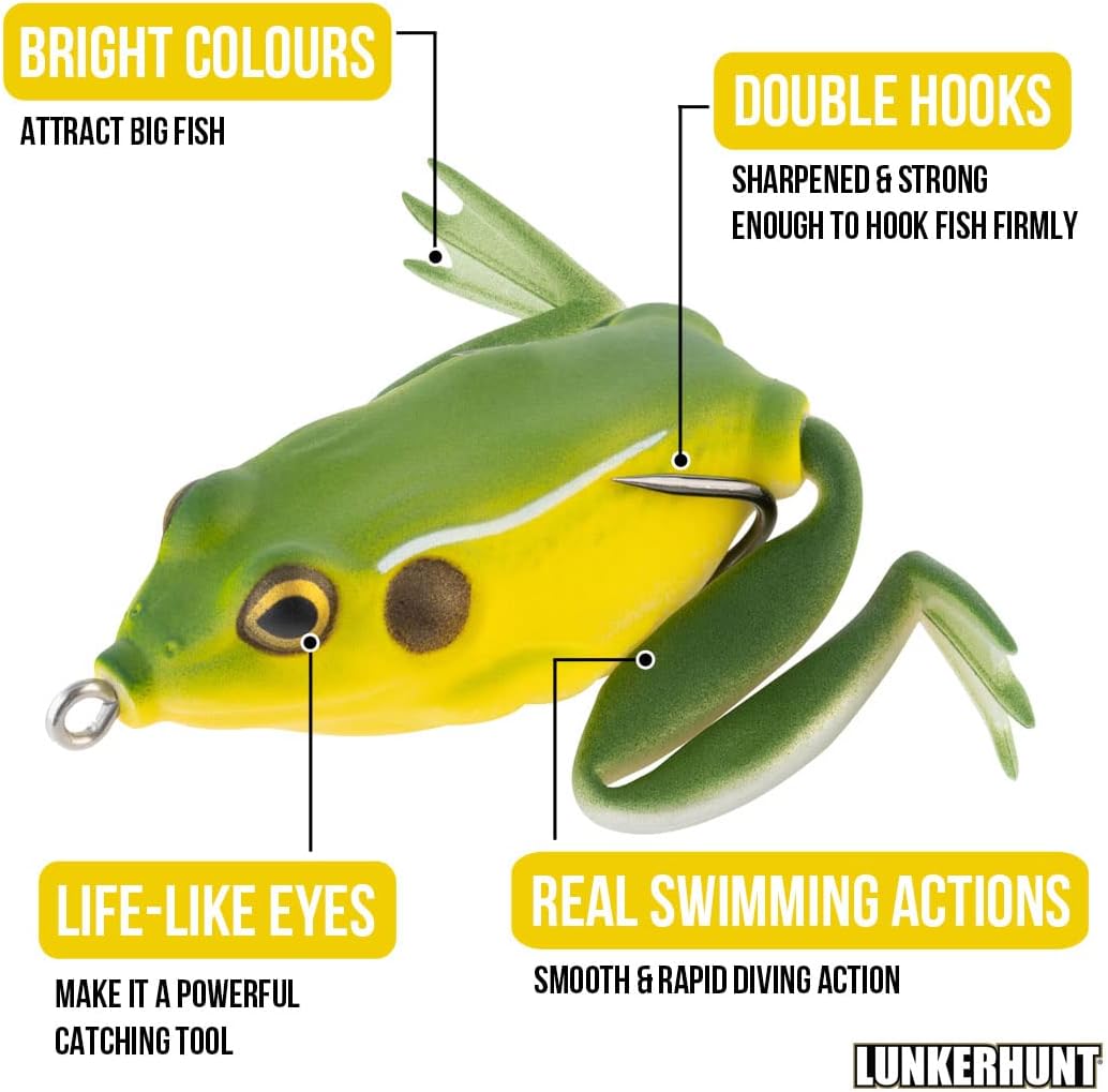 Lunkerhunt Lunker Frog Fishing Lure with Swimming Legs (Bull Frog) Great for Bass and Pike Fishing, Freshwater Lure with Hollow Body, : General Sporting Equipment : Sports & Outdoors