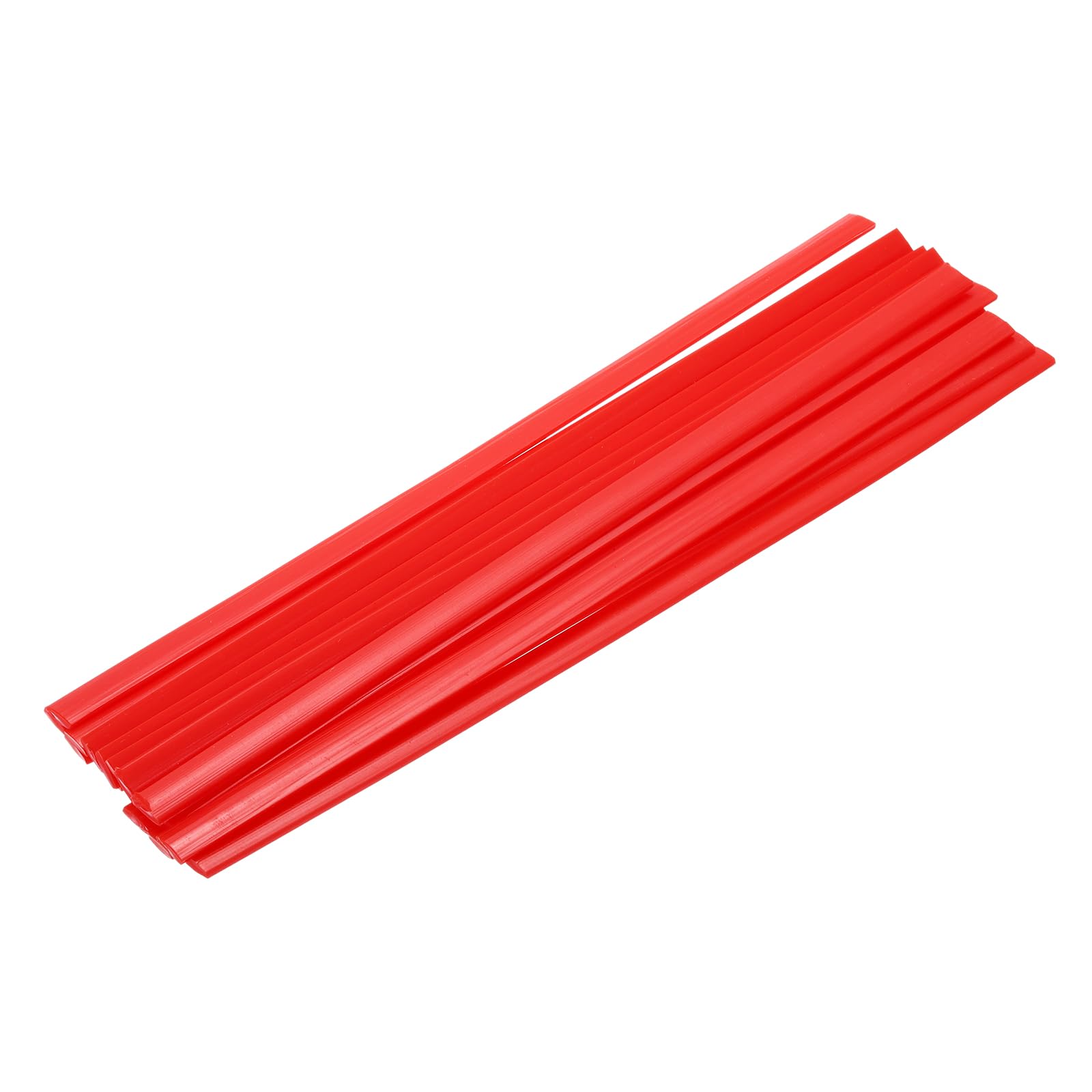 sourcing map 15 Pcs Red Plastic Welding Rods 9.5mm x 250mm HDPE Flat Ribbon Plastic Welding Strip for Repairing Water Tanks Forklift Pallets Trash Cans Transfer Troughs(0.4inch x 10inch)