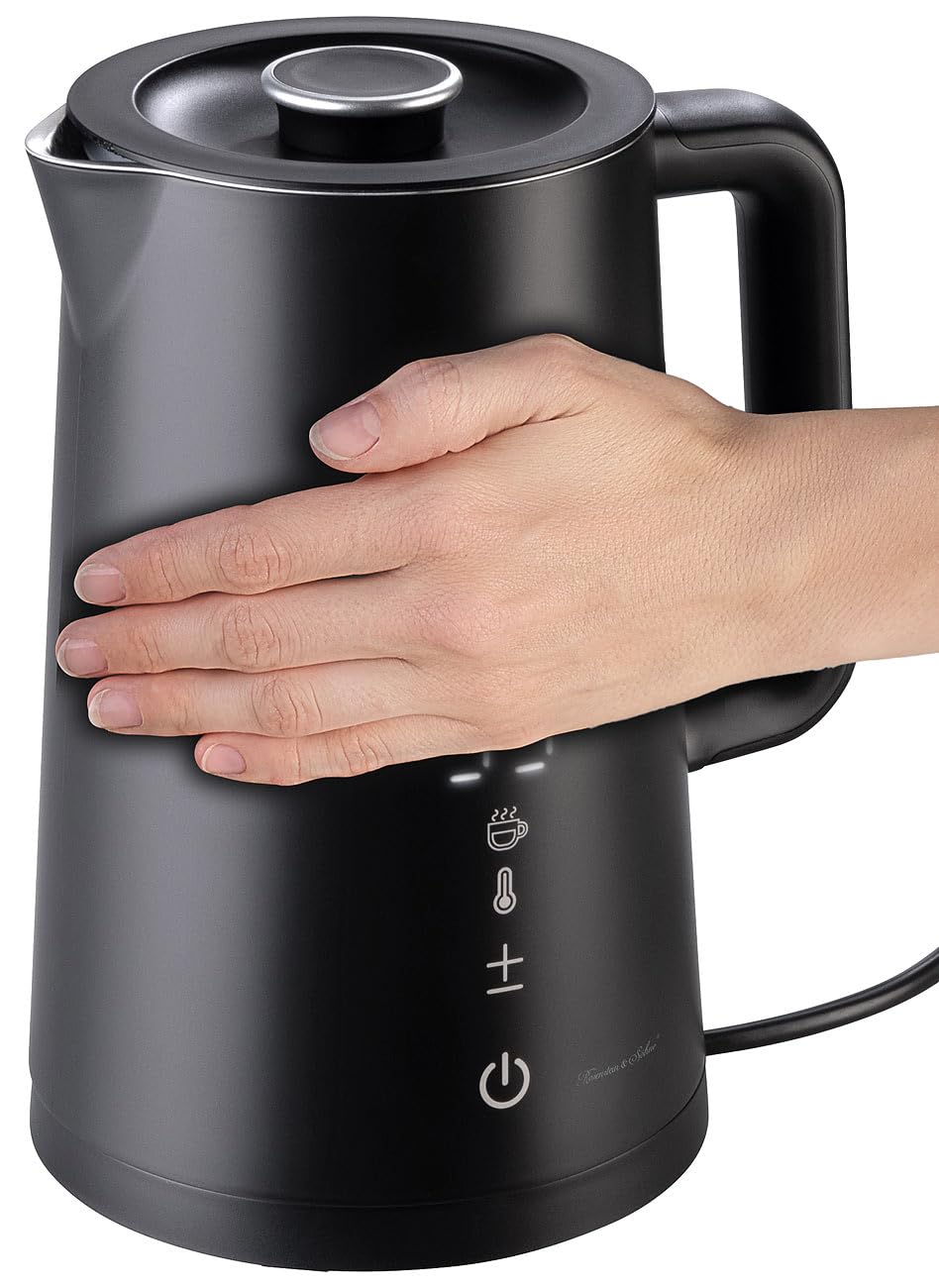 Rosenstein & Söhne Bollitore elettrico smart WLAN 1,7 l Cool-Touch con controllo app, display LED e selezione temperatura, nero