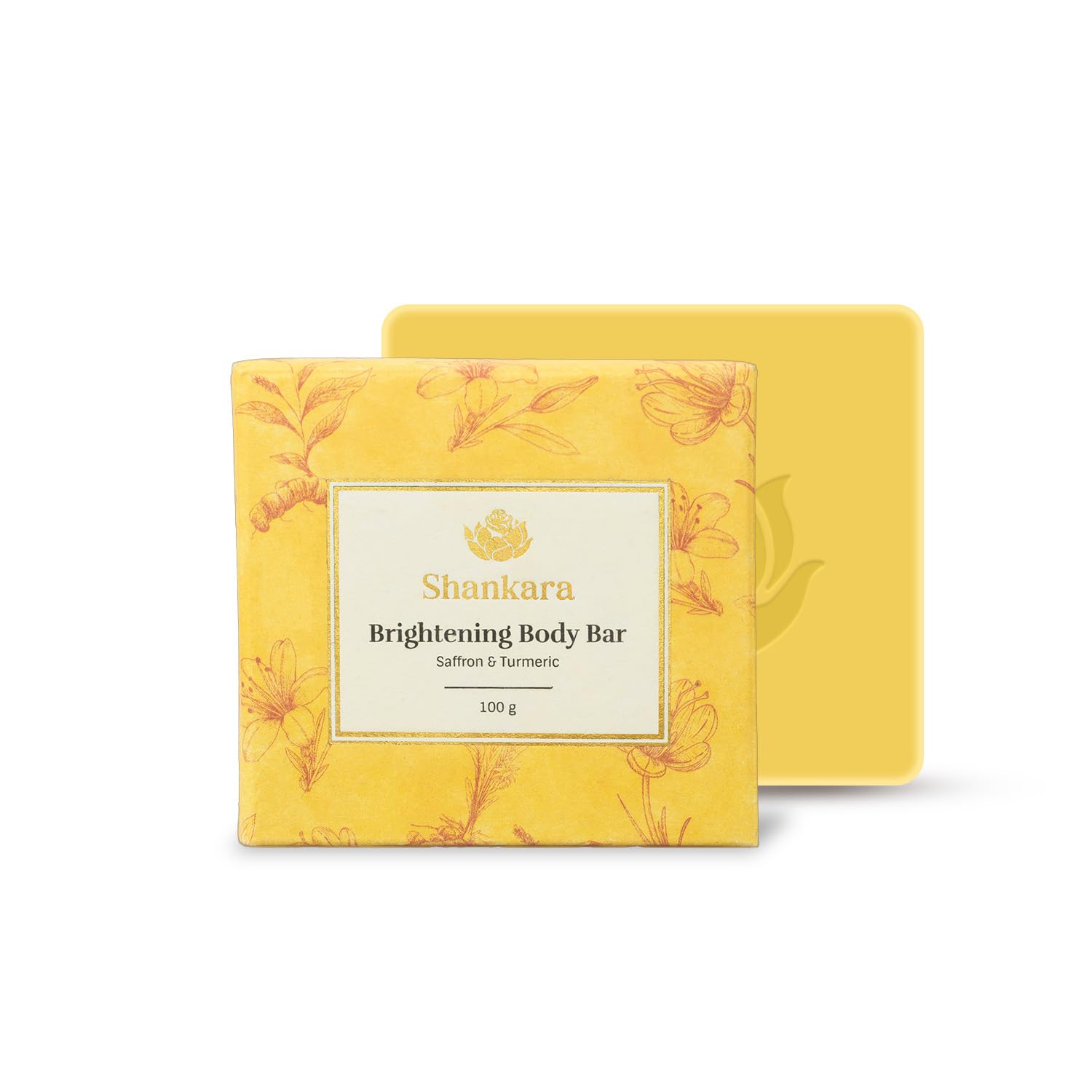 Brightening Body Bar – Saffron & Turmeric | pH-Balanced Bar Soap for Face and Body | Plant-Based, Cruelty-Free | Natural Bathing Bar with Manjishta and Aloe Vera | 100g