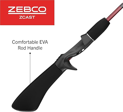 Miniatura 3 de Zebco Z-Cast Casting Fishing Rod, 2-Piece Durable Z-Glass Fishing Pole, Comfortable EVA Rod Handle, Shock-Ring Guides