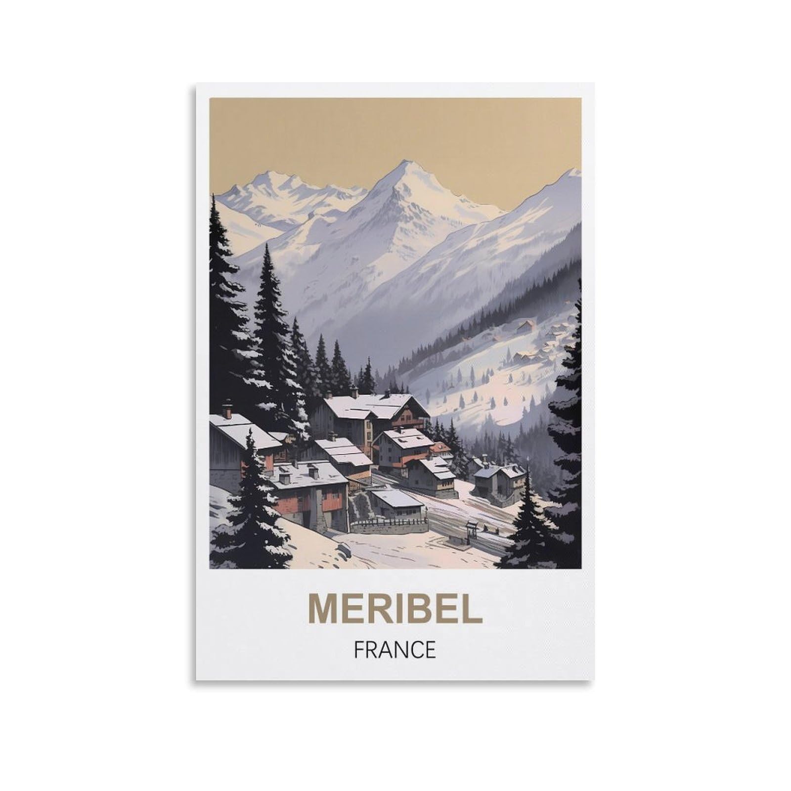 Nprzm A068 Vintage Metal Tin Sign Funny Meribel France Vintage Plaques Poster Plaque Decor Retro Posters Gallery Wall Art Print 30X40cm