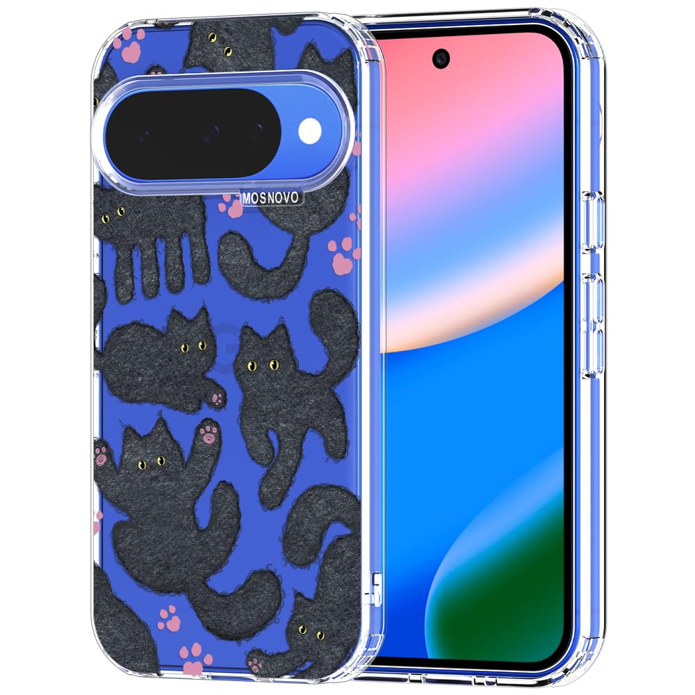 MOSNOVO Case for Google Pixel 9 & Pixel 9 Pro, [Buffertech 6.6ft Military-Grade Drop Protection] [Anti Peel Off Tech] Clear TPU Bumper Phone Case Cover Design - Great Wave — view 101