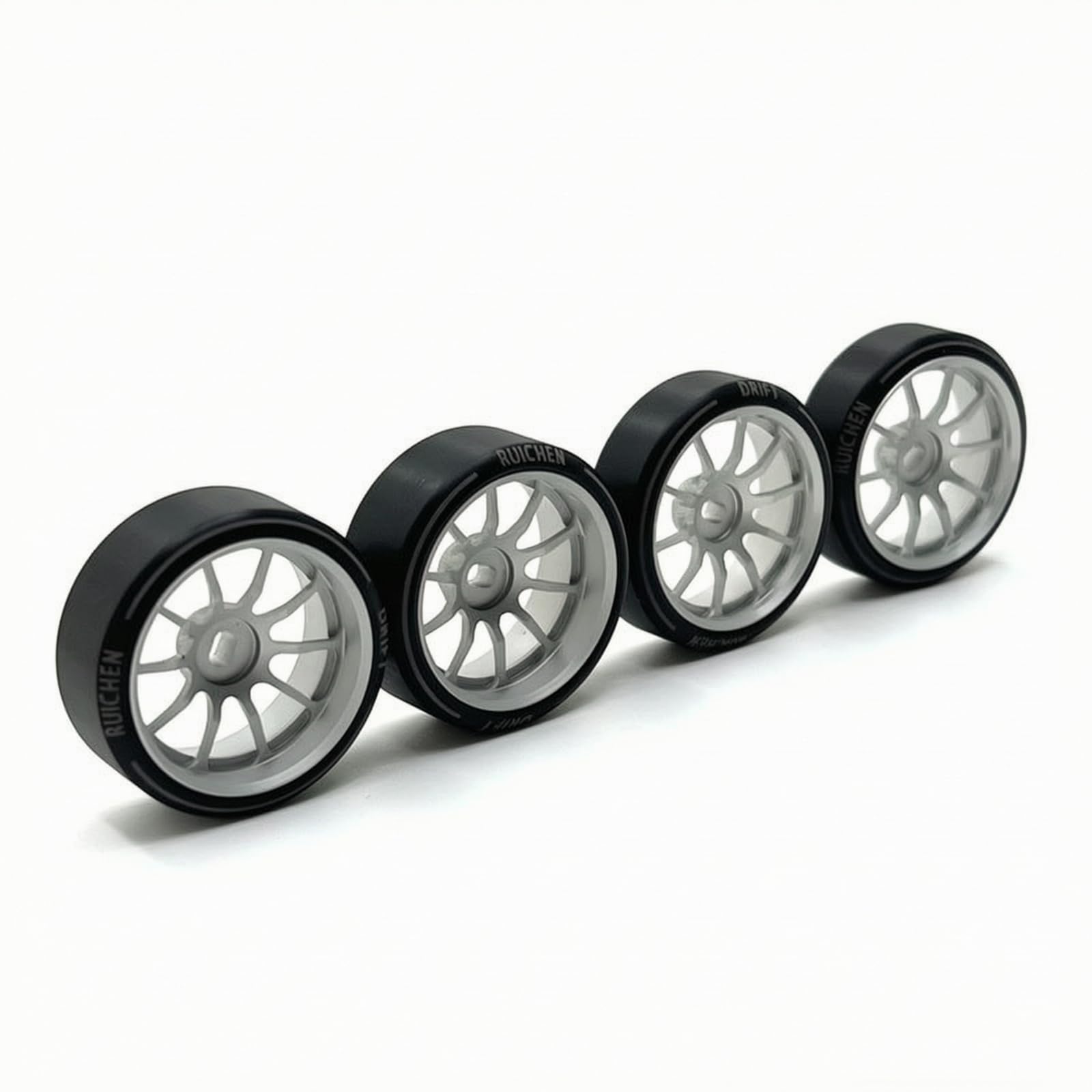 Miniature Vehicle Cerchio Auto Ruota RC Pneumatico Mozzo Cerchio Costruzione Solida per Sessioni Intense E Scorrimento, 22.5mm Cerchio / 27mm Diametro Esterno, Argento