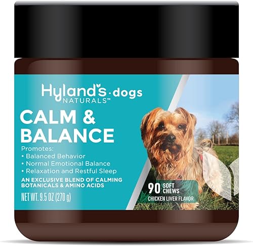 Hyland's Naturals - Perros - Calm & Balance, 90 masticables suaves, apoya un comportamiento equilibrado, equilibrio emocional normal, relajación y