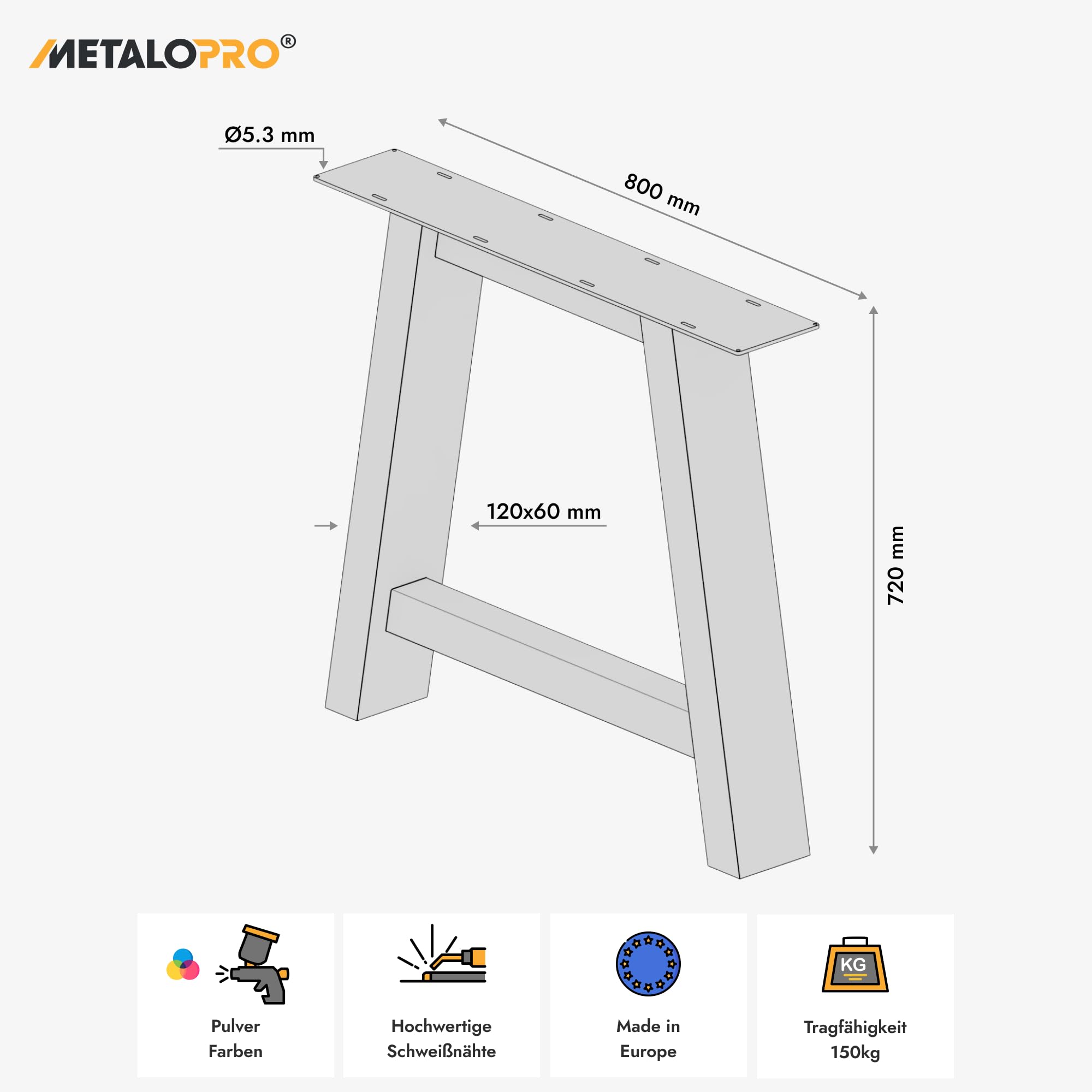 2 Stück Tischbeine-Metall Extreme Schwarz 72cm I Tischkufen Esstisch-Beine Schwerlast Tisch-Gestell Tisch-Untergestell Möbelfüße Tischfüße, Couchtisch Esstisch Wohnzimmertisch Schreibtisch