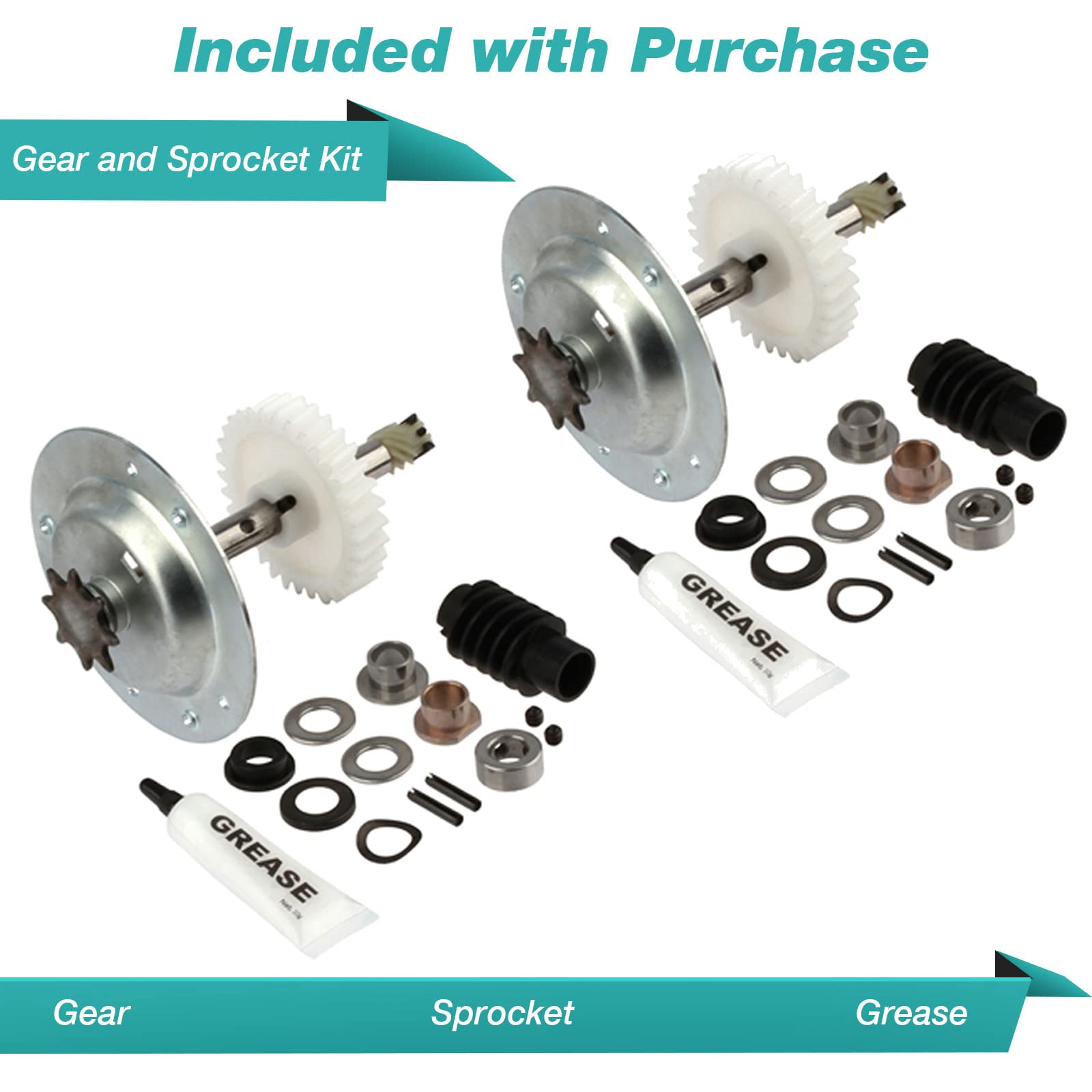 2 x für Liftmaster 41C4220A Getriebe- und Ritzel-Set passend für Chamberlain, Sears, Craftsman 1/3 und 1/2 HP Kettenantriebs-Modelle, Liftmaster-Ersatzteile