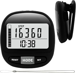 Flintronic Active PodÓmetro, Pedometer Accurately Track Steps, con Clip y Pantalla Grande, Portable Sport Pedometer Step para Ancianos Niños y Mujeres