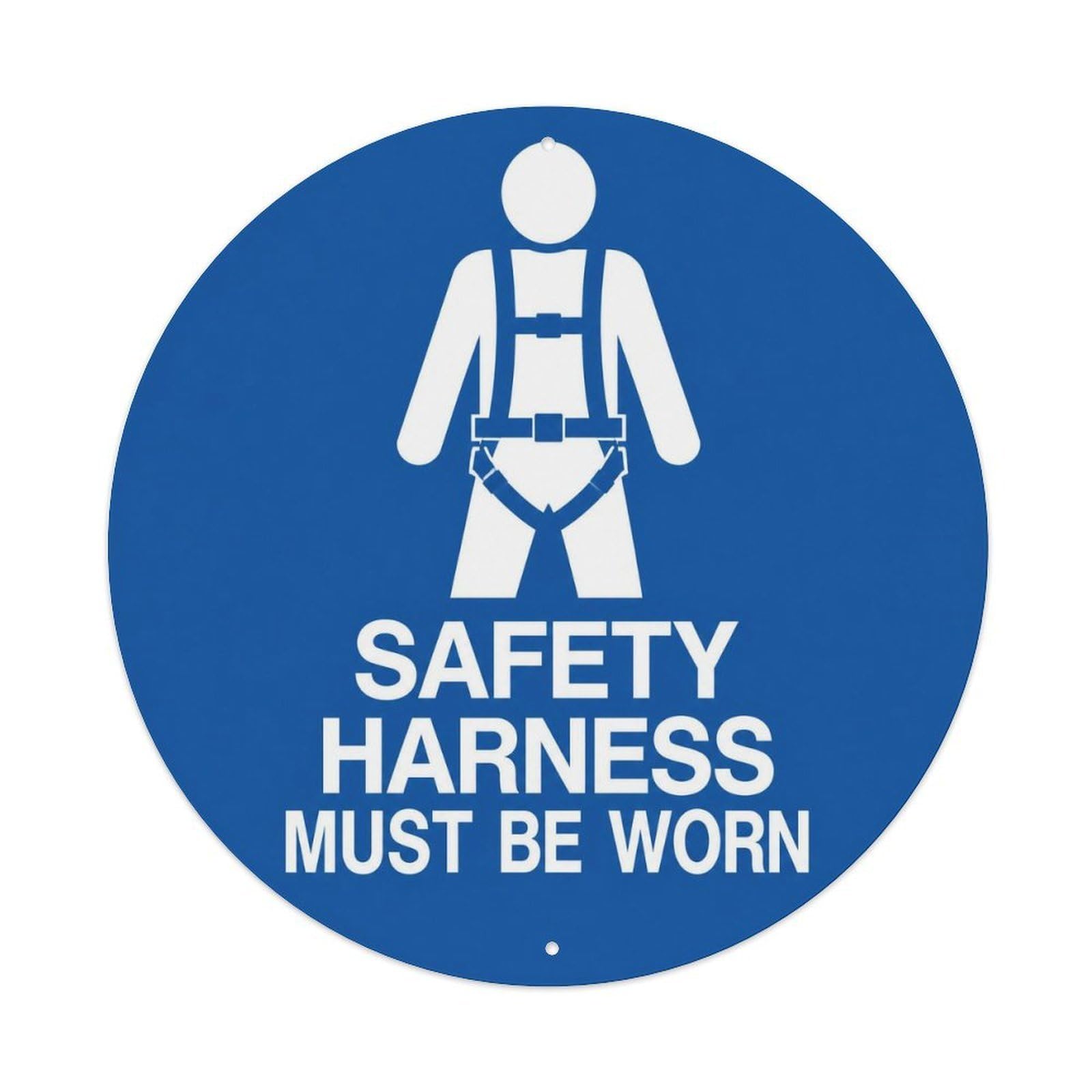 Olyhtr 8X8inch Classic Style Worn Must Harness Minimal Icon British Facility Notice Metal Tin Sign