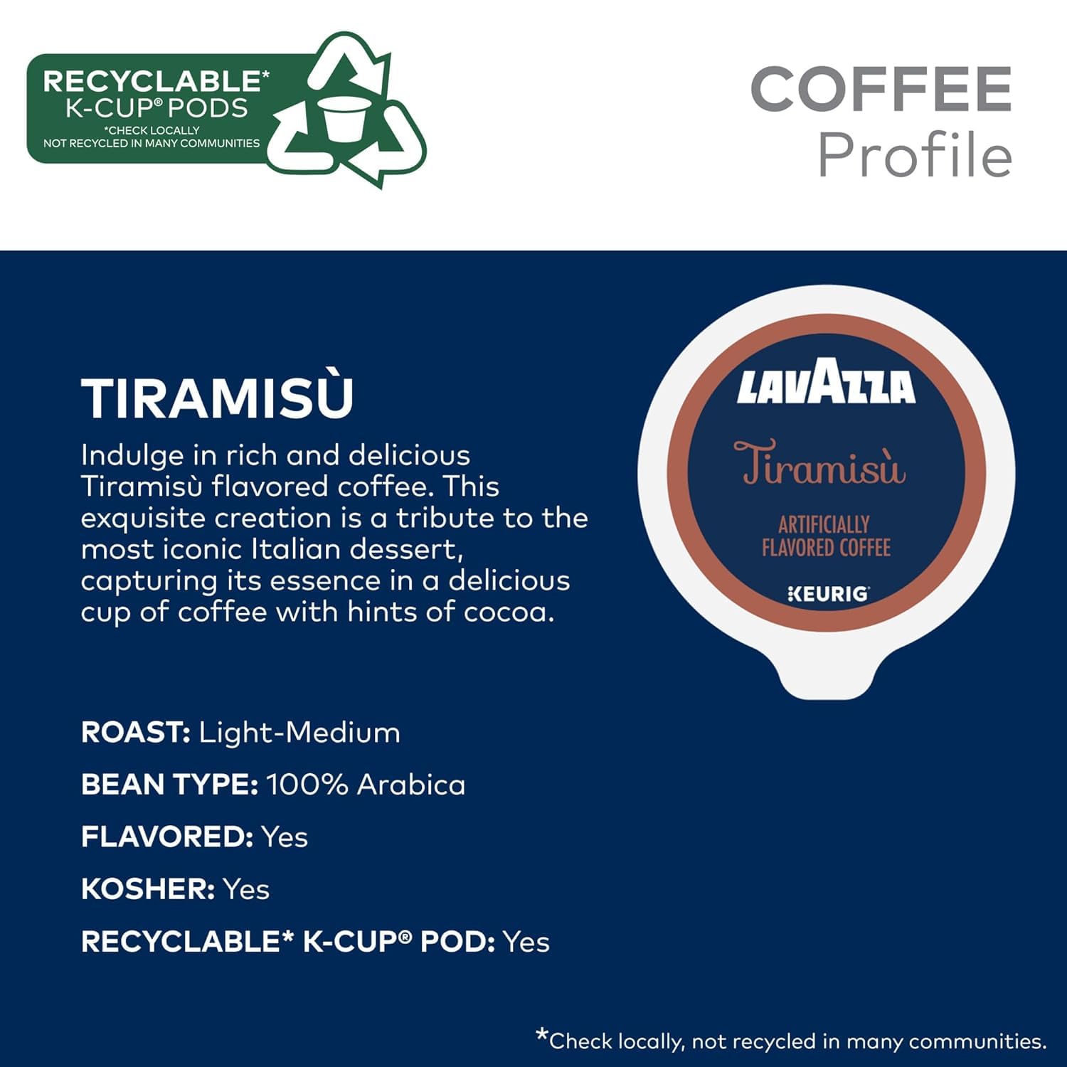 Lavazza K-Cup Coffee Pods Variety Bundle for Keurig Brewers – Light & Medium Roast, Single-Serve K-Cup Coffee Pods, 40 Count Assorted Flavors (20 Tiramisu & 20 Caramel Biscotti)