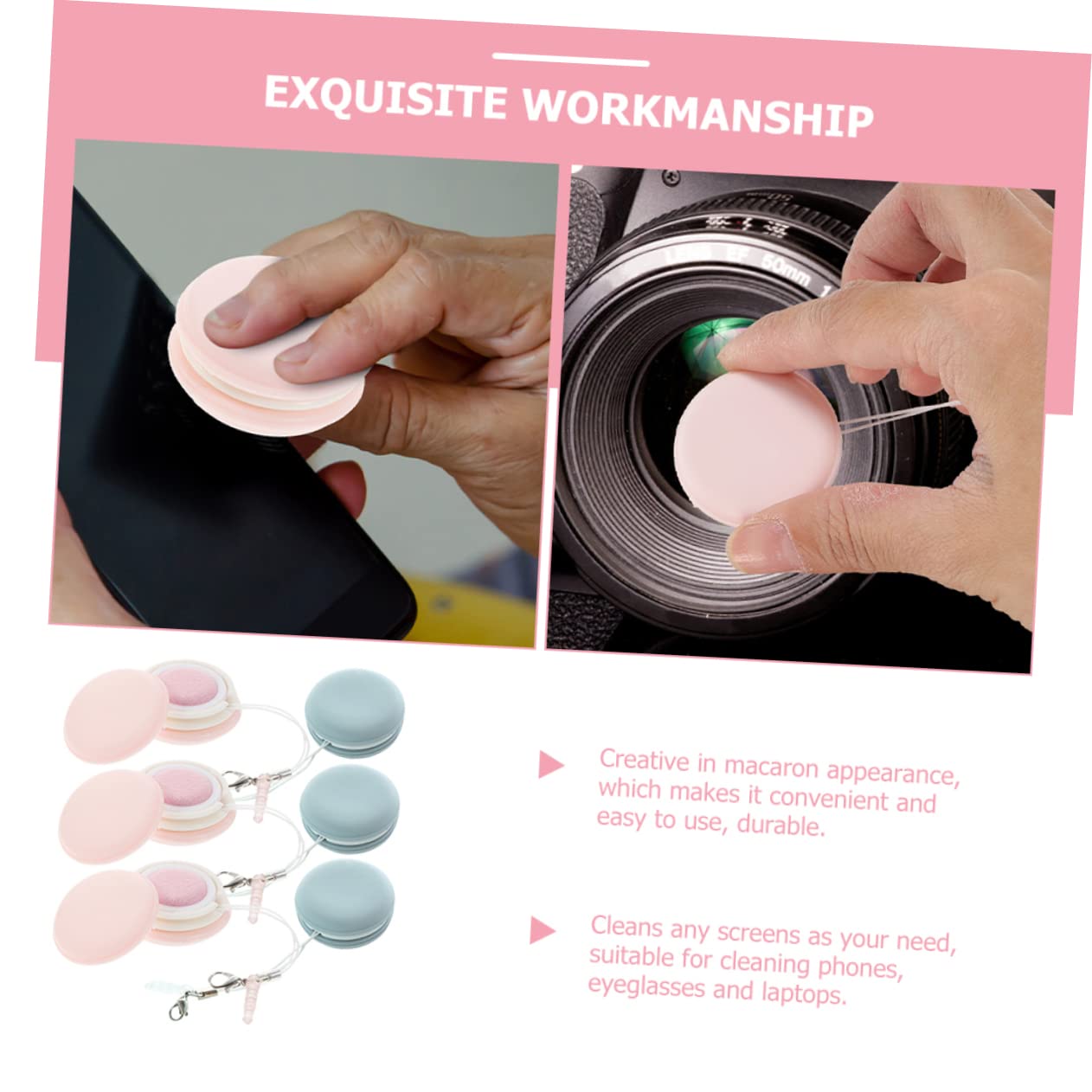 Healeved 3 Set Di Panni Per La Pulizia Degli Occhiali A Forma Di Macaron Per La Pulizia Di Schermi Elettronici Antigraffio Per La Pulizia Di Vetri 6 Pezzi*3