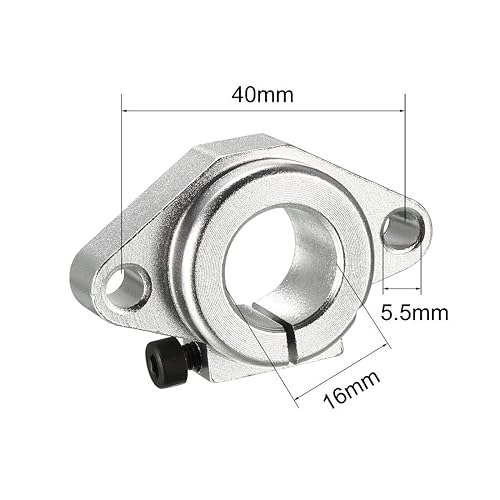 Miniatura 3 de uxcell 4PCS SHF16 Aluminio Linear Motion Rail Soporte de guía de barra de sujeción para eje de 0.630 in de diámetro