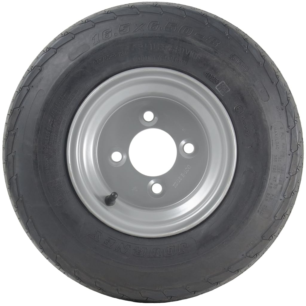 Neumáticos de remolque de 16,5 x 6,50 – 8, 100 mm, PCD, legal, 355 kg (juego de 2)