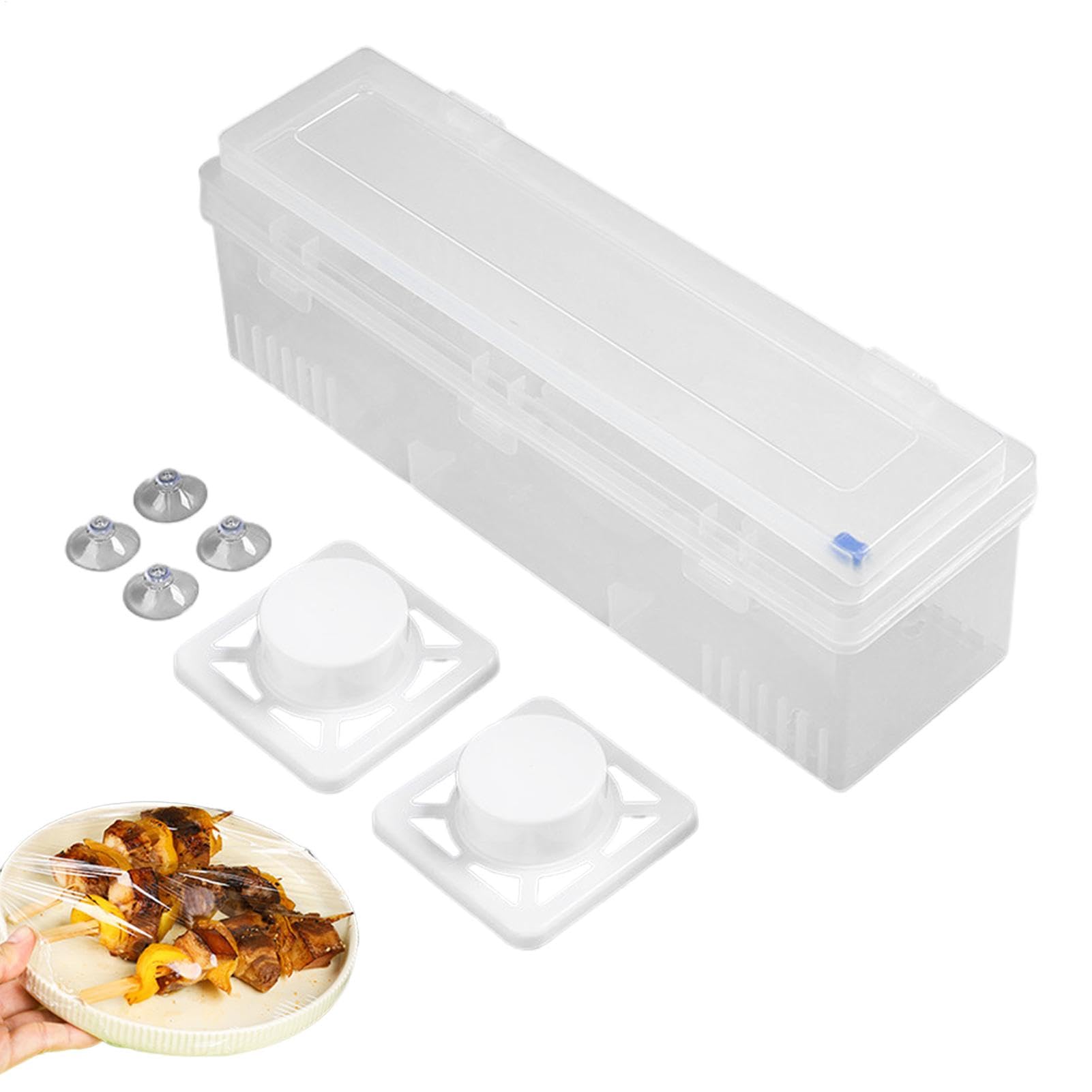 Distributeur de film étirable de 45 cm avec cutter, distributeur de film étirable et cutter, distributeur de papier alimentaire rechargeable avec cutter coulissant pour la maison et la cuisine