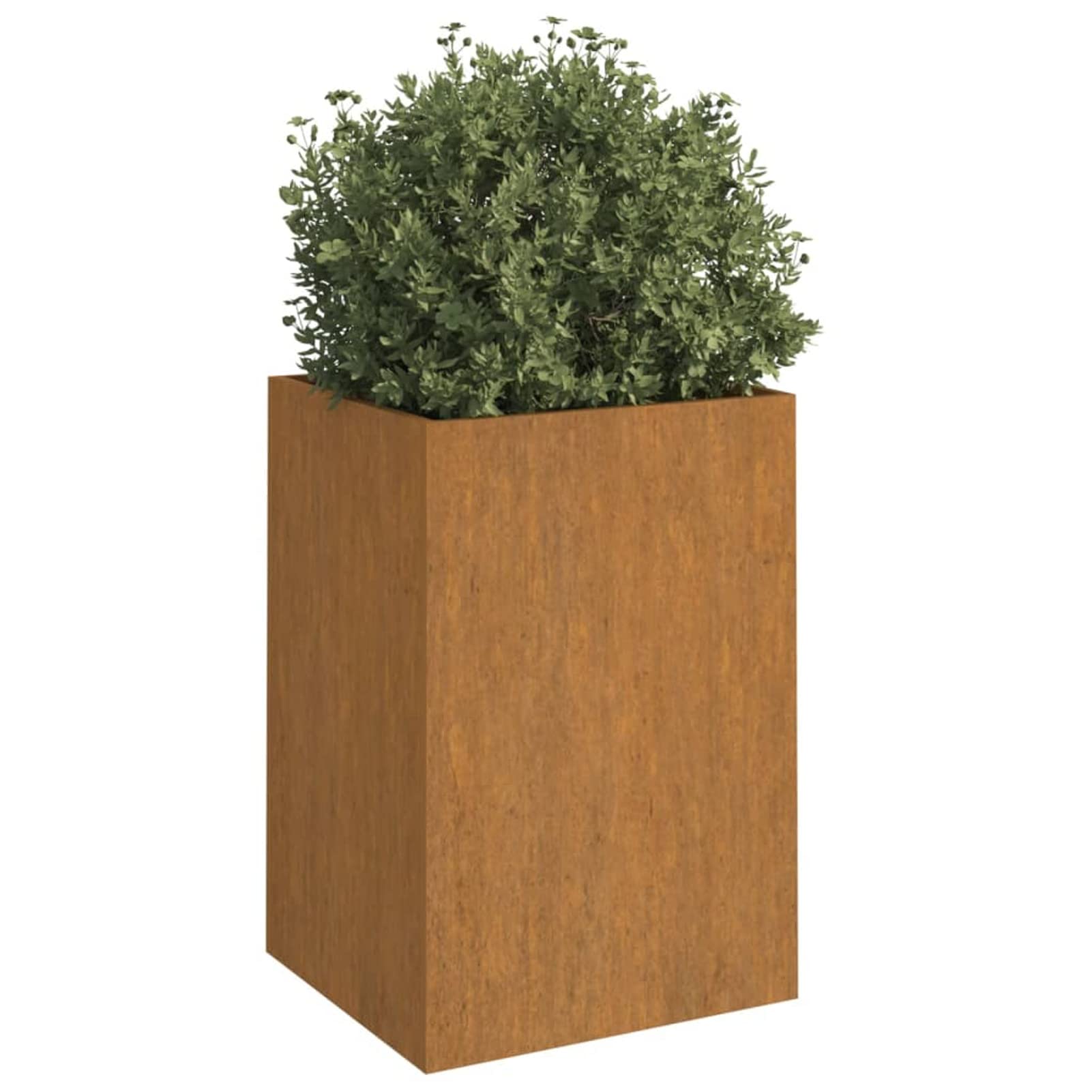 Szara skrzynka na kwiaty 52 x 48 x 75 cm stal corten, sadzarki, ogrodnicy zewnętrzni, pojemnik na kwiaty, skrzynka na kwiaty na zewnątrz, balkon, sadzarki, ogrodnicy zewnętrzni, pojemnik na