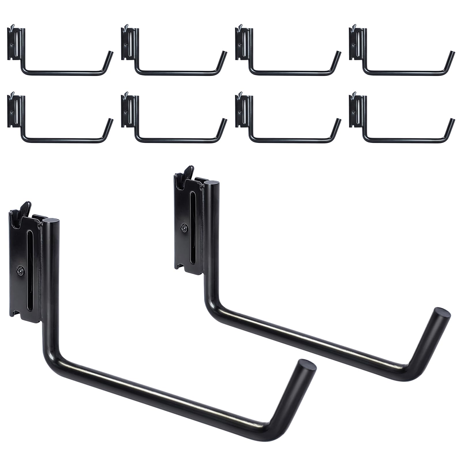 10-Pack 6-Inch Extended Flat J Hooks for E-Track and X-Track