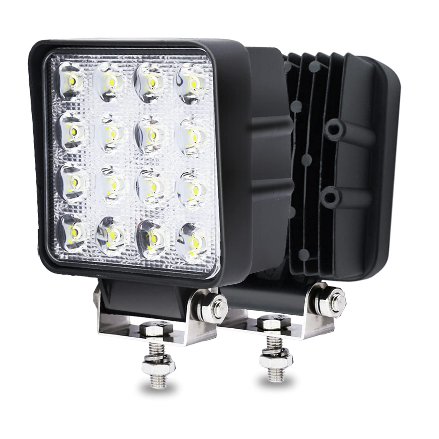 Sonnewelt 48W Faro de Trabajo, Focos LED Tractor 12V- 24V, Faros adicionales Offroad, IP67 Impermeable Luz antiniebla para Focos de Coche para SUV, ATV, UTV, Off-Road, Camión, Moto, Barco (10 piezas)