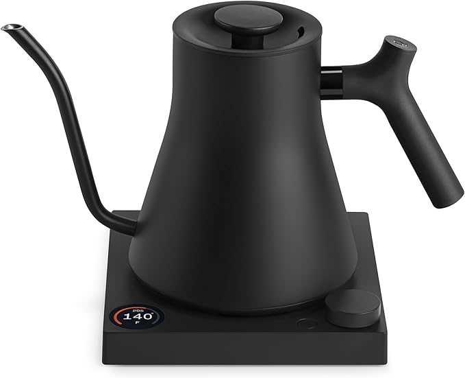 Fellow Stagg EKG Pro Electric Gooseneck Kettle - Pour-Over Coffee and Tea, Quick Heating, Precise Temperature Control, Scheduling, Built-in Brew Timer, Matte Black, 0.9 Liter
