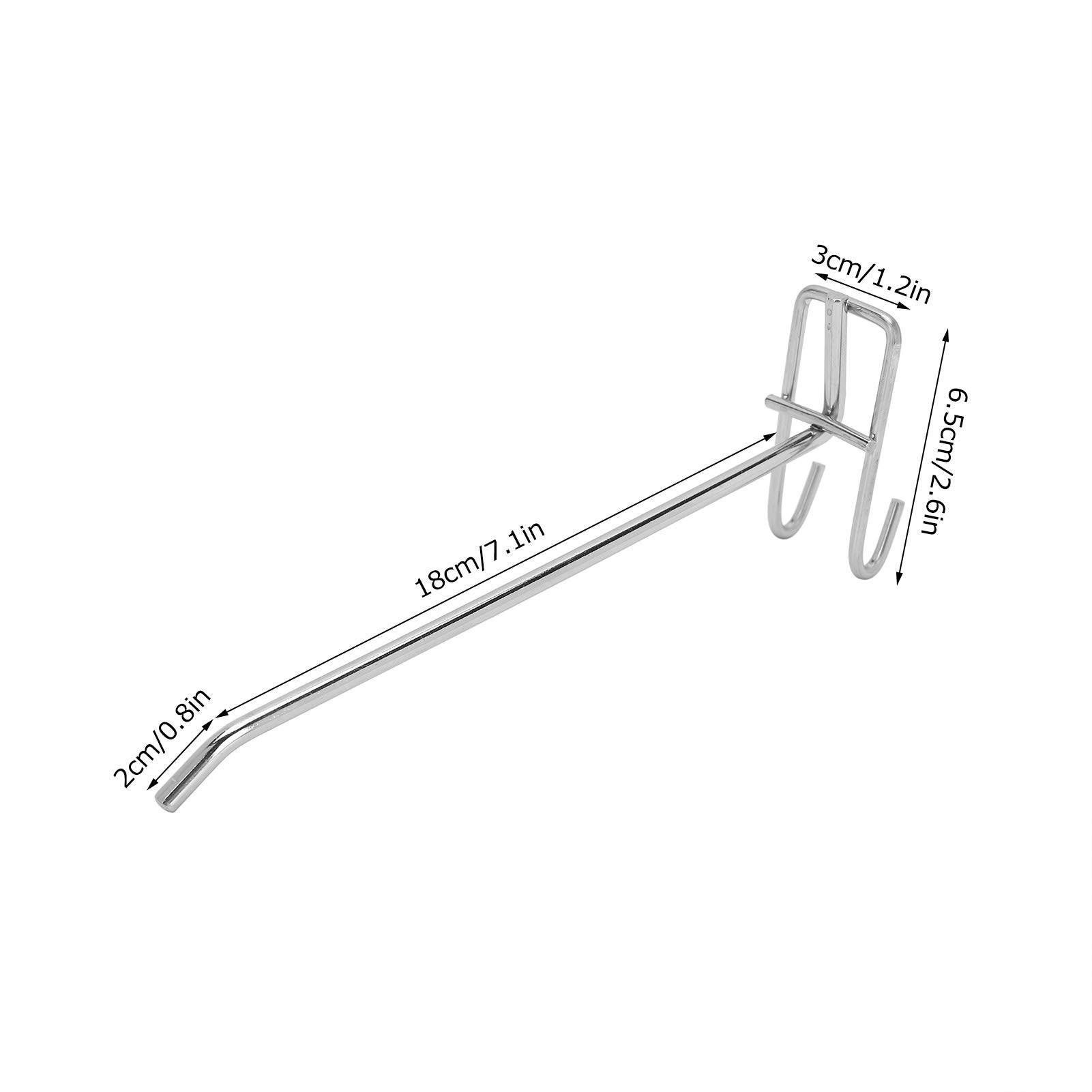 30 Pezzi Ganci per Pannello Forato, Gancio per Griglia per Scaffale in Metallo per Supermercato, Staffa da Parete per Griglia, Gancio per Visualizzazione per Pannello Forato (20cm)